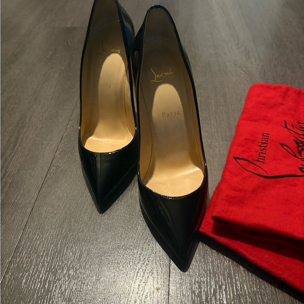Christian Louboutin Pigalle Black Patent 100mm Heels | 💯 Authentic | Excellent